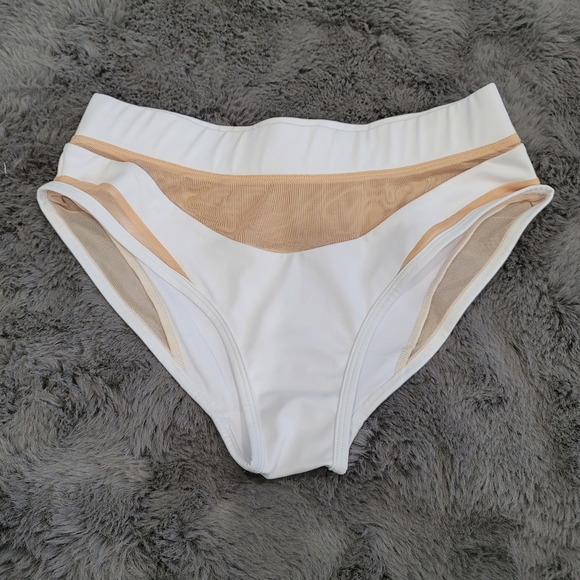 Creatures of xix goddess high waisted white nude mesh cheeky bikini bottoms - Picture 3 of 5